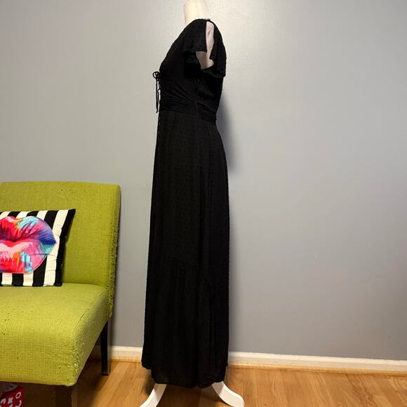 Lulus Completely in Love Black Swiss Dot Button Front Maxi Dress - Picture 3 of 6